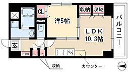 プレステージ新栄 4階1LDKの間取り