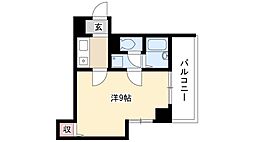 パックス今池 9階1Kの間取り