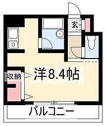 Apt.浄心 3階1Kの間取り
