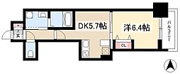 エステムプラザ名古屋駅前プライムタワー 7階1DKの間取り