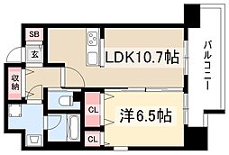 サングレース千種 8階1LDKの間取り