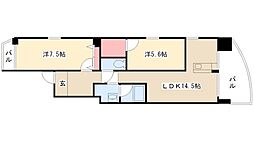 さくらHills富士見 2階2LDKの間取り