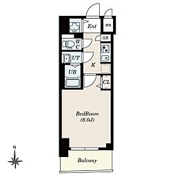 CREST TAPP新栄 2階1Kの間取り