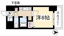 プレサンスNAGOYA桜通ビッグビート 3階1Kの間取り