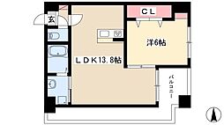 Perte　Kanayama 3階1LDKの間取り