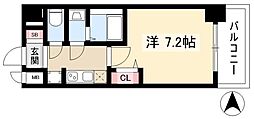 アドバンス名古屋アウリィ 1Kの間取図画像