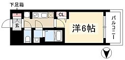 プレサンス栄フロント 1Kの間取図画像