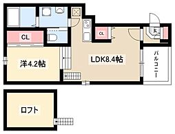 ハーモニーテラス下米野町2 1LDKの間取図画像