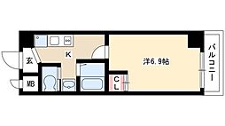 フォルトゥーナ上前津 1Kの間取図画像