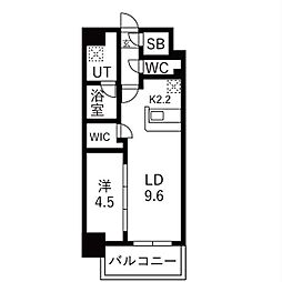 メイクスアート名駅WEST 1LDKの間取図画像