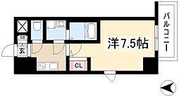 エスリード今池アヴェール 1Kの間取図画像