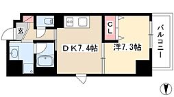 稲垣ビル栄ディアコート白川 1DKの間取図画像