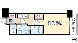 メリヴ鶴舞 1Kの間取図画像