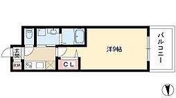 パルティール浅間町 1Kの間取図画像