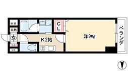 RESIDIA東桜 1Kの間取図画像
