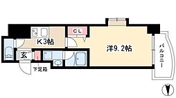 ラッフル千早 1Kの間取図画像