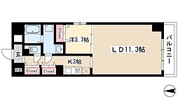 マリオン千種 1LDKの間取図画像