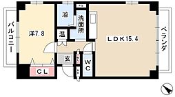 リバーサイド庄内 1LDKの間取図画像