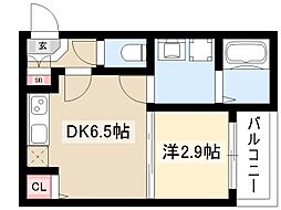 ハーモニーテラス野田4 1DKの間取図画像