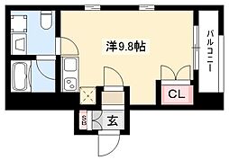 アーバン栄 ワンルームの間取図画像