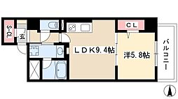 レジデンス丸の内七間町 1LDKの間取図画像