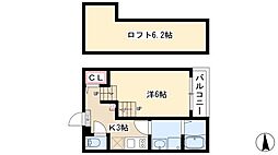 ニューストラーダ 1Kの間取図画像