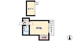 ボナール金山 1Kの間取図画像