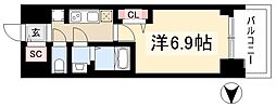 プレサンスNAGOYAファスト 1Kの間取図画像