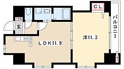 プロビデンスアオイタワー 1LDKの間取図画像