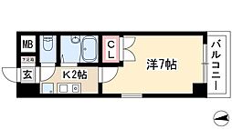 セントラルリッツ 1Kの間取図画像