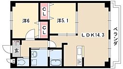 グレース17 2LDKの間取図画像