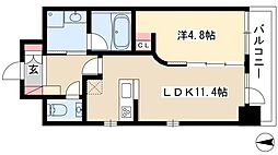 GKfanレジデンス 1LDKの間取図画像