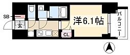 プレサンス丸の内アドブル 1Kの間取図画像