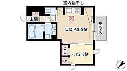 シュエット 1LDKの間取図画像