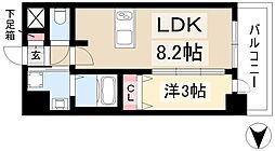 ディアレイシャス名古屋大須通 1LDKの間取図画像