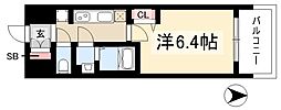 プレサンス伏見アーバンベース 1Kの間取図画像