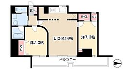 ランドハウス泉 2LDKの間取図画像