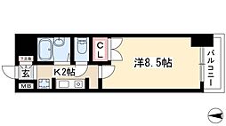 ウェステリア西大須 1Kの間取図画像