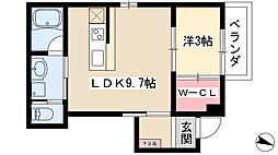 アルバーノ中村バーミリオン 1LDKの間取図画像