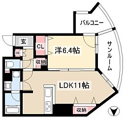 プロシード金山2 1LDKの間取図画像