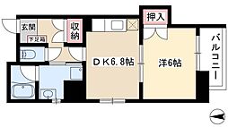 グレース八田 1DKの間取図画像