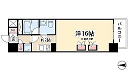 アプリーレ久屋大通公園 1Kの間取図画像