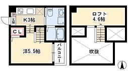 モルゲンロート 1Kの間取図画像