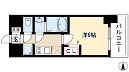 プレサンス錦プレミアム 1Kの間取図画像