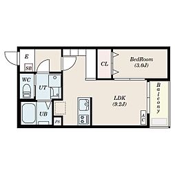 storia岩塚 1LDKの間取図画像
