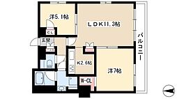 パークアクシス名駅南 2LDKの間取図画像