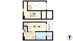 ヴィレッタ大正町 1Kの間取図画像