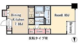 グランアベニュー栄 1DKの間取図画像