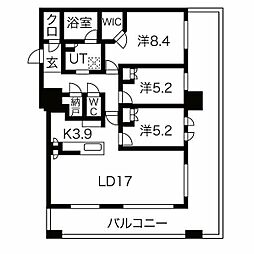 タワー・ザ・ファースト名古屋栄 3LDKの間取図画像