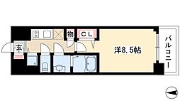 プレサンス錦ラウム 1Kの間取図画像